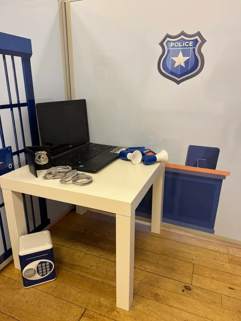 The Police Station role play room at Toddler Town